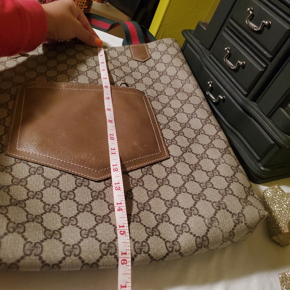 Authentic Gucci Tote Monogram With Sherrline Hand… - image 8